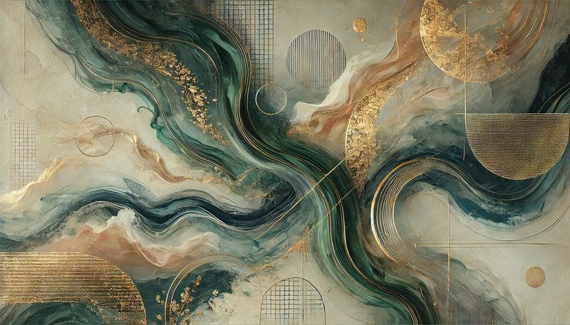 Golden Cosmos oversized wall art on stretched canvas