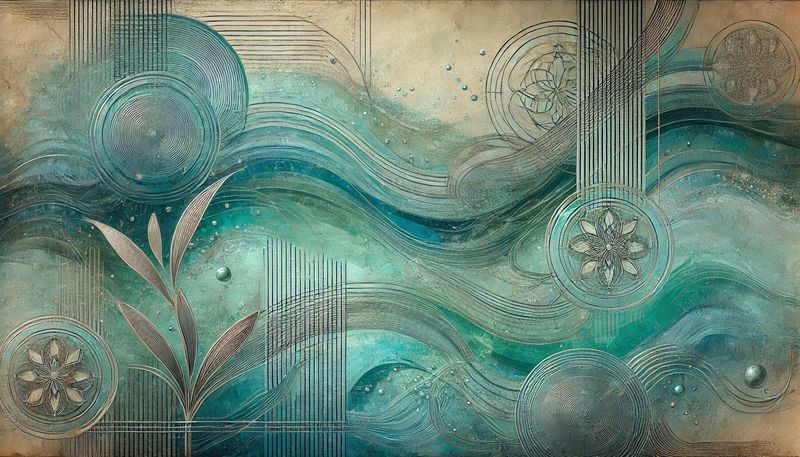 Sea Leaves oversized wall art on stretched canvas